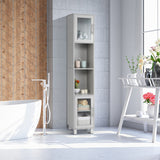 71 Inch Tall Tower Bathroom Storage Cabinet and Organizer Display Shelves for Bedroom-Gray