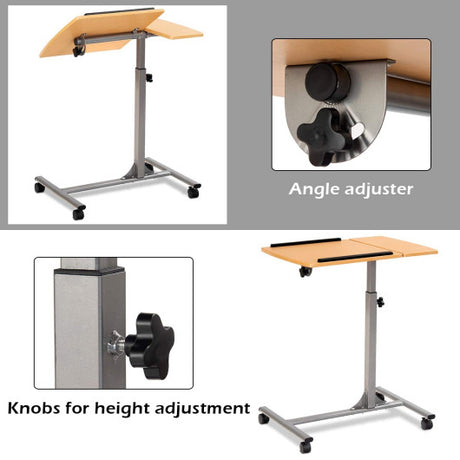 Adjustable Laptop Desk With Stand Holder And Wheels