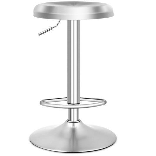 Modern Swivel Adjustable Height Bar Stool with Footrest for Pub Bistro Kitchen Dining