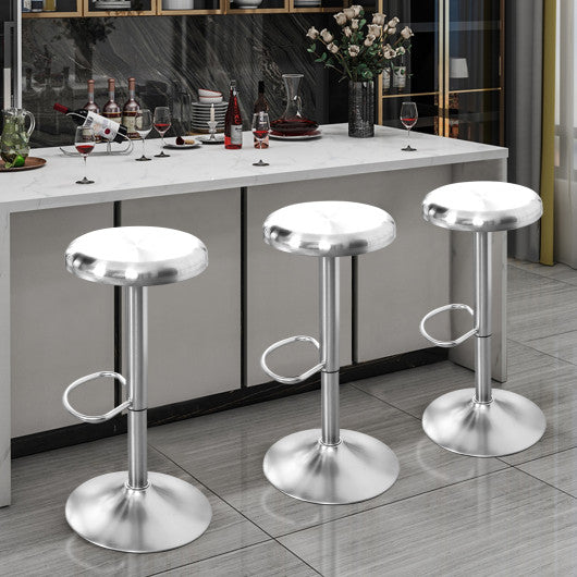 Modern Swivel Adjustable Height Bar Stool with Footrest for Pub Bistro Kitchen Dining