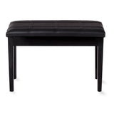 Solid Wood PU Leather Piano Double Duet Keyboard Bench-Black