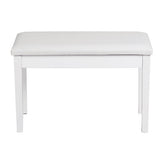Solid Wood PU Leather Padded Piano Bench Keyboard Seat-White