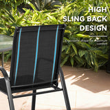 2 Pcs Patio Outdoor Dining Chair with Armrest-Black