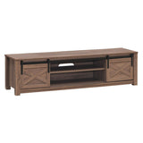 65" Flat Sliding Barn Door TV Stand-Walnut