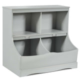 Kids Floor Cabinet Multi-Functional Bookcase -Gray