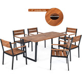 Patented 7 Pieces Patented Outdoor Patio Dining Table Set with Hole