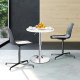 360° Swivel Cocktail Pub Table with Sliver Leg and Base-White