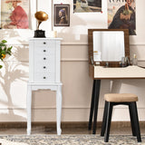 2 Colors Armoire Storage Standing Jewelry Cabinet with Mirror-White