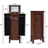 Wooden Jewelry Cabinet Storage Organizer with 6 Drawers