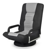 360-Degree Swivel Gaming Floor Chair with Foldable Adjustable Backrest-Gray