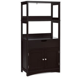 Bathroom Storage Cabinet with Drawer and Shelf Floor Cabinet-Espresso