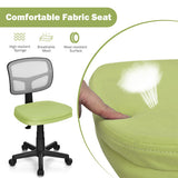 Armless Computer Chair with Height Adjustment and Breathable Mesh for Home Office-Green