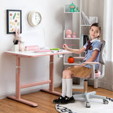 32 x 24 Inches Height Adjustable Desk with Hand Crank Adjusting for Kids-Pink