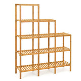 Multifunctional Bamboo Shelf Display Organizer