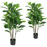 51 Inch 2-Pack Artificial Fiddle Leaf Fig Tree for Indoor and Outdoor