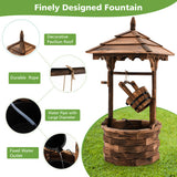 Patio Wooden Water Fountain with Electric Pump-Brown