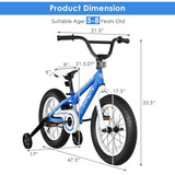 16 Inch Kids Bike Bicycle with Training Wheels for 5-8 Years Old Kids-Blue