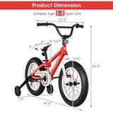 16 Inch Kids Bike Bicycle with Training Wheels for 5-8 Years Old Kids-Red