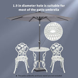 Outdoor Cast Aluminum Patio Furniture Set with Rose Design-White