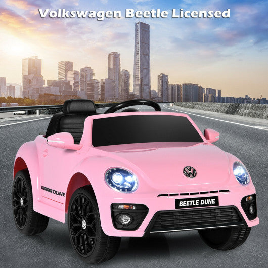 Volkswagen Beetle Kids Electric Ride On Car with Remote Control-Pink