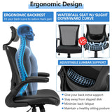 High-Back Executive Chair with Adjustable Lumbar Support and Headrest-Black