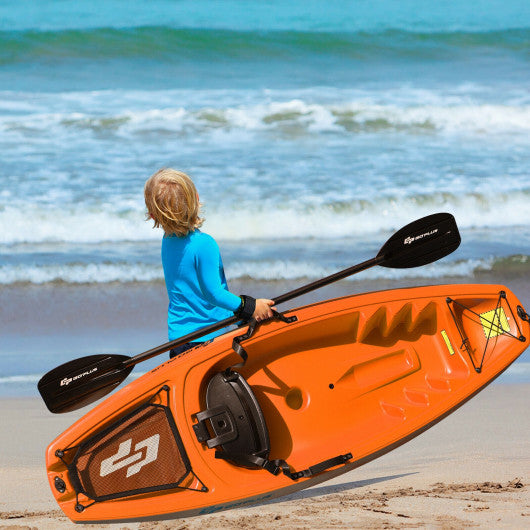 6 Feet Youth Kids Kayak with Bonus Paddle and Folding Backrest for Kid Over 5-Orange