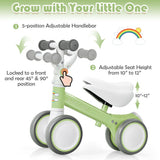 Baby Balance Bike with Adjustable seat and Handlebar for 6 - 24 Months-Green