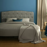 Faux Linen Headboard with Adjustable Heights-Light Gray