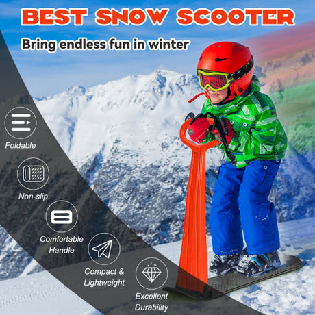 1-Rider Snow Scooter with Grip Handle-Red