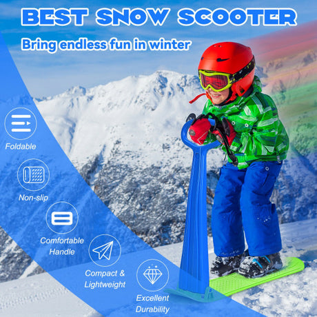 1-Rider Snow Scooter with Grip Handle-Blue