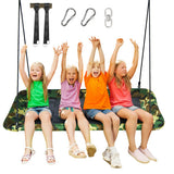 60 Inches Platform Tree Swing Outdoor with  2 Hanging Straps-Camouflage