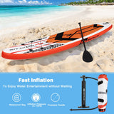 10.5 Feet Inflatable Stand Up Paddle Board with Carrying Bag and Aluminum Paddle-M