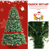 Pre-Lit Snowy Christmas Hinged Tree with Flash Modes and Multi-Color Lights-6 ft