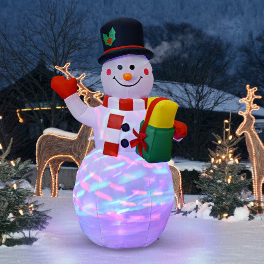 5 Feet Tall Snowman Inflatable Blow up Inflatable with Built-in Colorful LED Lights