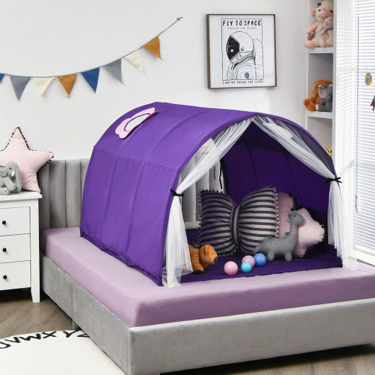Kids Galaxy Starry Sky Dream Portable Play Tent with Double Net Curtain-Purple