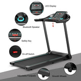 2.25HP Electric Running Machine Treadmill with Speaker and APP Control-Blue