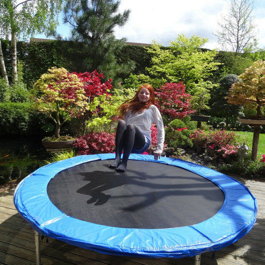 10ft Black High Elastic Trampoline Mat Replacement Mat V-Rings Hook Buckle  Round Trampoline Cloth Outdoor Jumping Bed