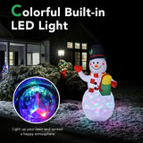 5 Feet Tall Snowman Inflatable Blow up Inflatable with Built-in Colorful LED Lights