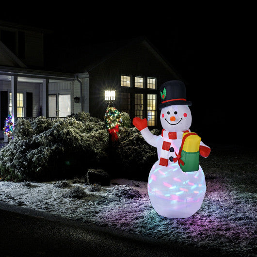 5 Feet Tall Snowman Inflatable Blow up Inflatable with Built-in Colorful LED Lights