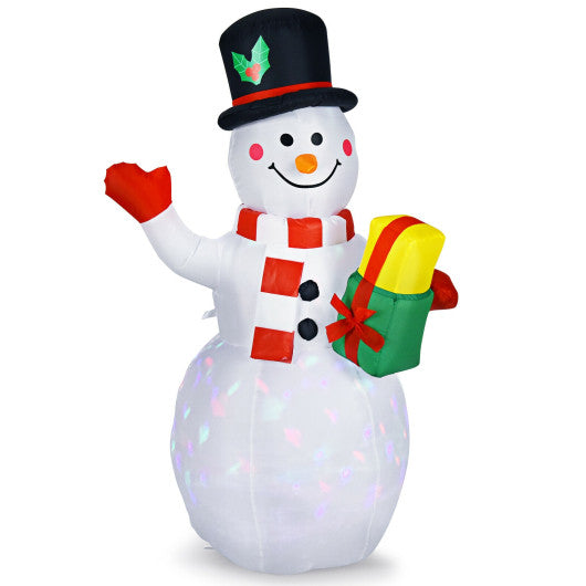 5 Feet Tall Snowman Inflatable Blow up Inflatable with Built-in Colorful LED Lights