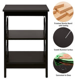 2 Pieces 3-tier Nightstand Sofa Side End Accent Table Storage Display Shelf-Black