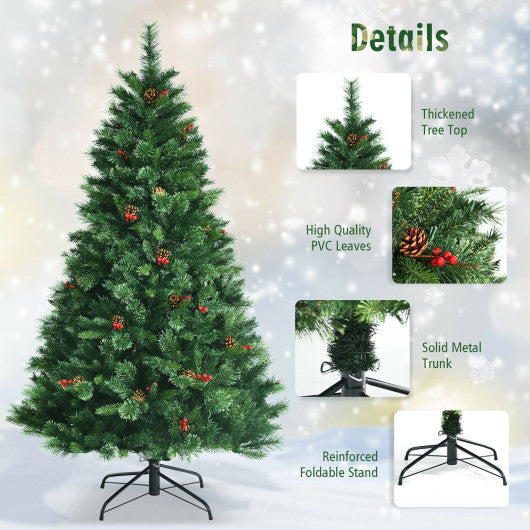 6 Feet Pre-Lit Christmas Spruce Tree with 790 Tips and 350 Lights