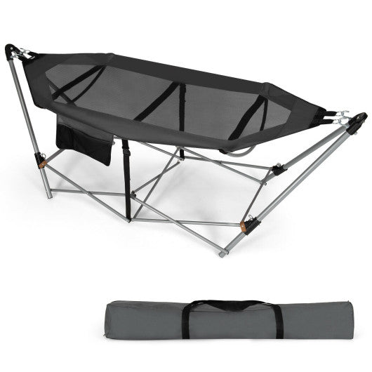 Portable Folding Hammock with Hammock Stand-Gray