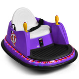 6V Kids Ride On Bumper Car Vehicle 360-degree Spin Race Toy with Remote Control-Purple