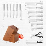 16-Piece Stainless Steel Kitchen Knife Set with Sharpener