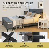 Full/Queen Size Upholstered Platform Bed Frame with Storage Ottoman-Full Size
