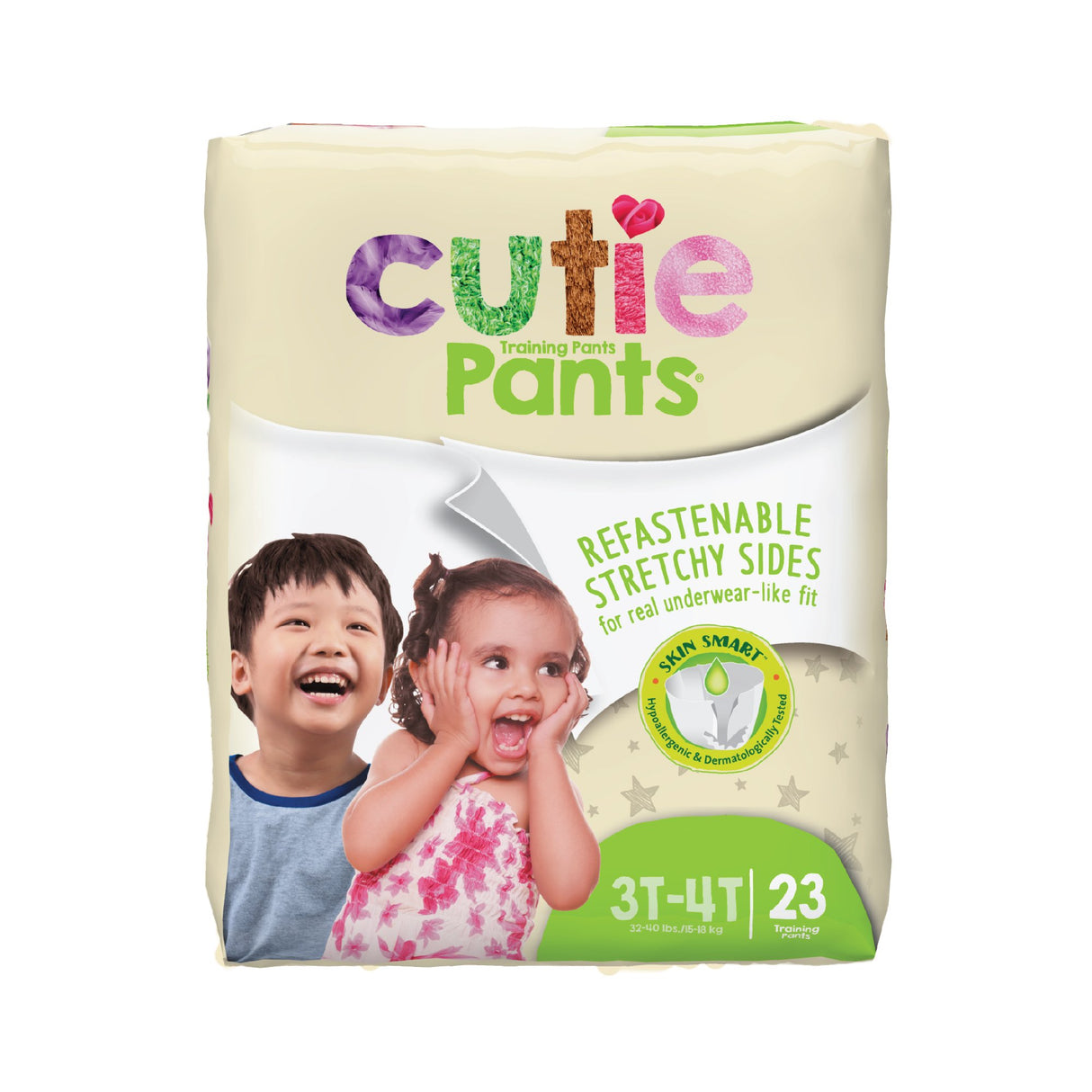 Cutie Pants, Unisex Toddler, Disposable, Heavy Absorbency, Daytime/Overnight, 32 to 40 lbs, 3T to 4T