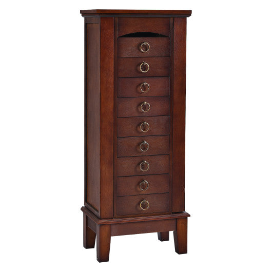 Wooden Jewelry Cabinet Storage Organizer with 6 Drawers