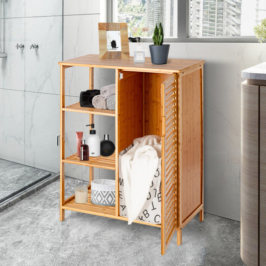 Bamboo Bathroom Storage Cabinet with Single Door-Natural