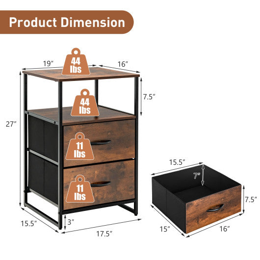 Freestanding Cabinet Dresser with Wooden Top Shelves-S